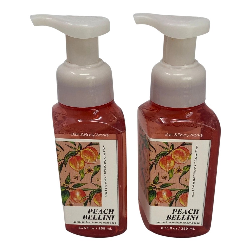 Bath & Body Works Peach Bellini Foaming Hand Soap 8.75 oz 2 Pack NEW